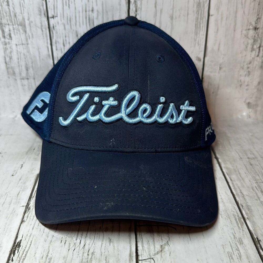 Titleist Blue Embroidered Golf Hat Tour Performance FootJoy Pro V1 Fitted